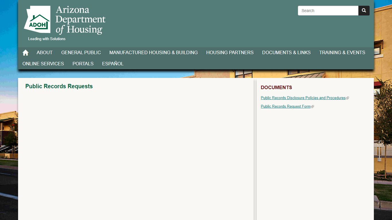 Public Records Requests | Arizona Department of Housing